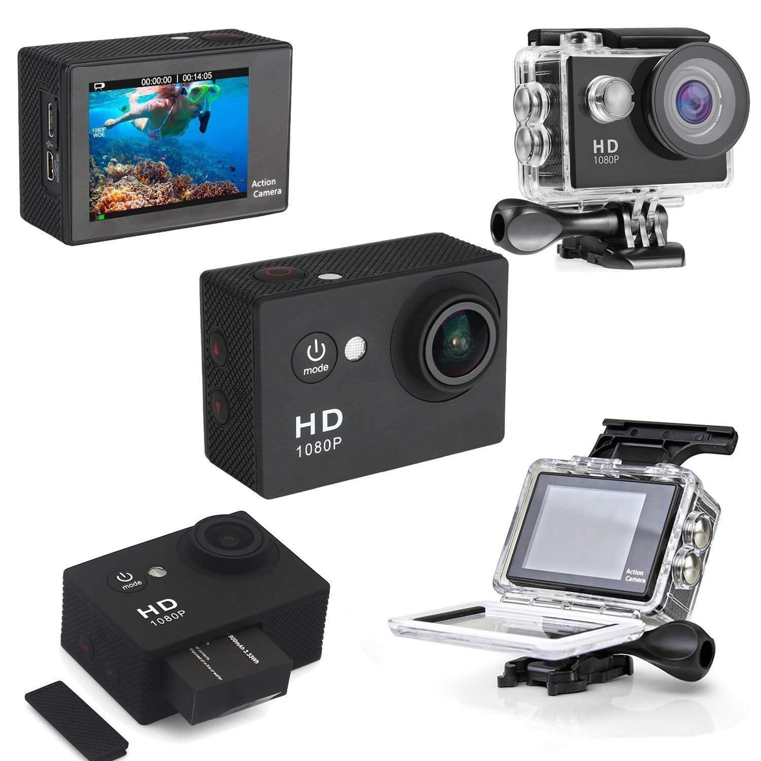 Action Camera Ultra HD 30 Meter 1080P Waterproof Camcorde with 2.0 inch LCD Screen