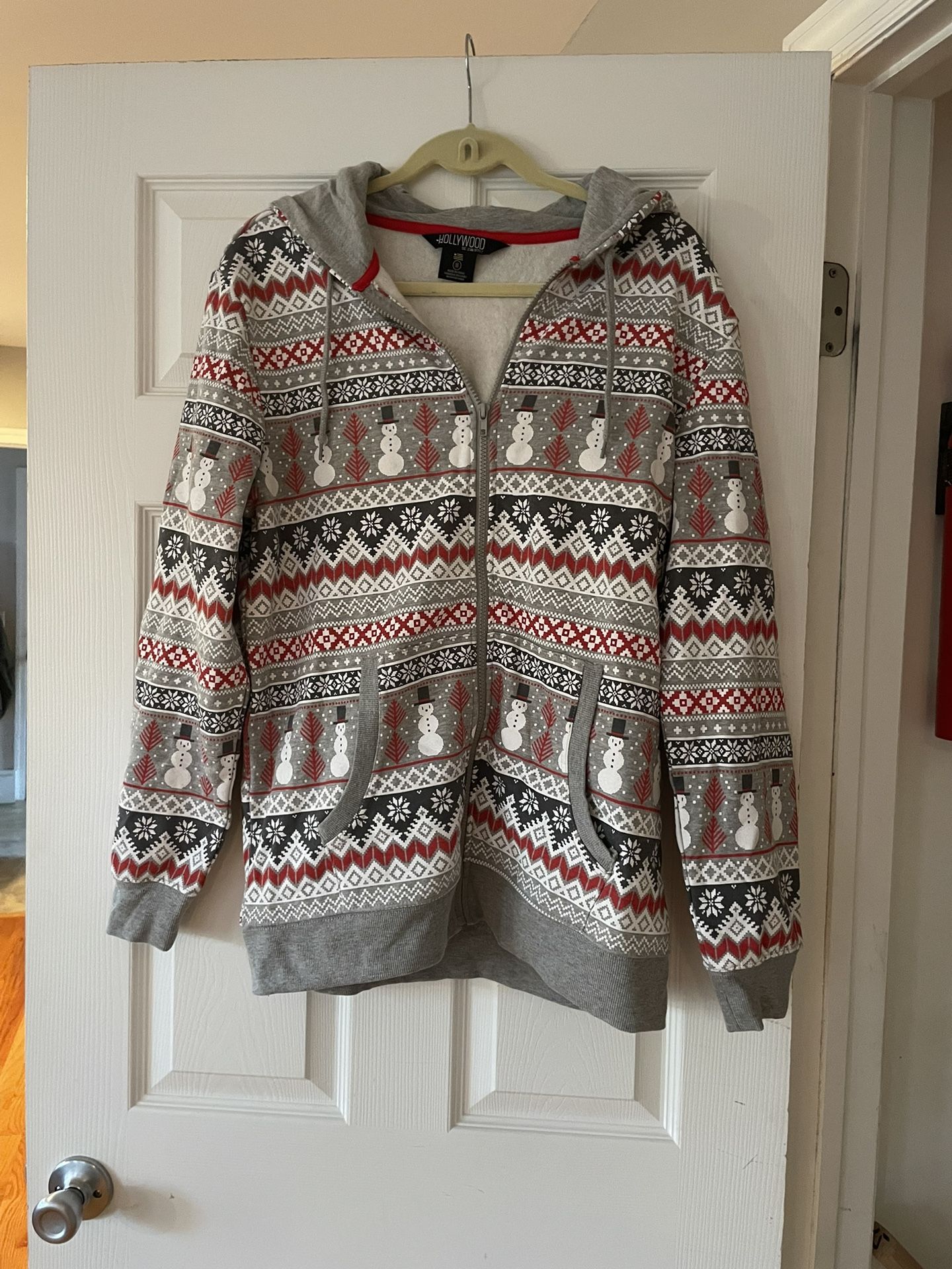 Brand New Snowman Zippered Hoodie - Size Medium