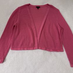 Talbots Cotton Airy Tuck Cropped Cardigan