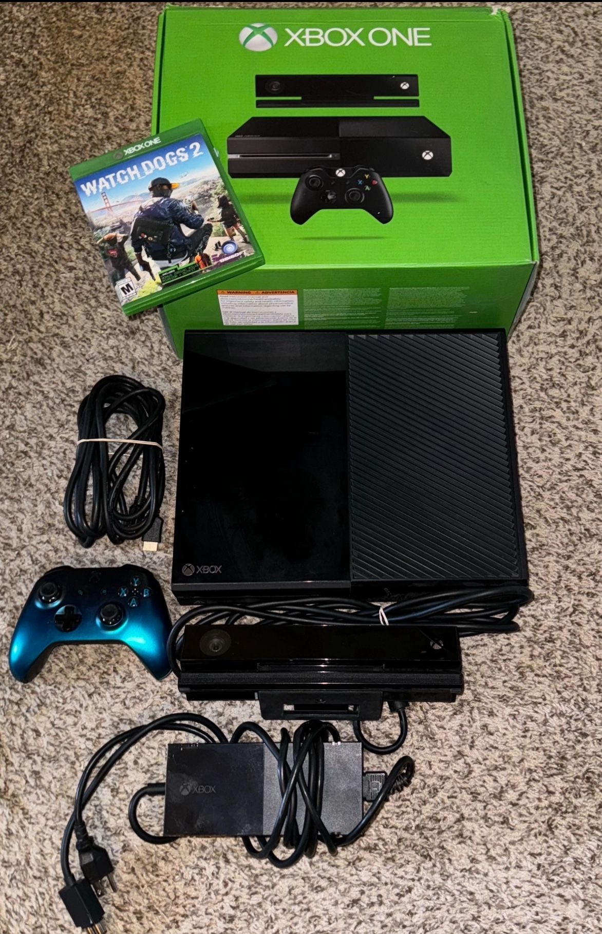 XBOX ONE CONSOLE WITH VIDEO GAME, KINECT & CONTROLLER