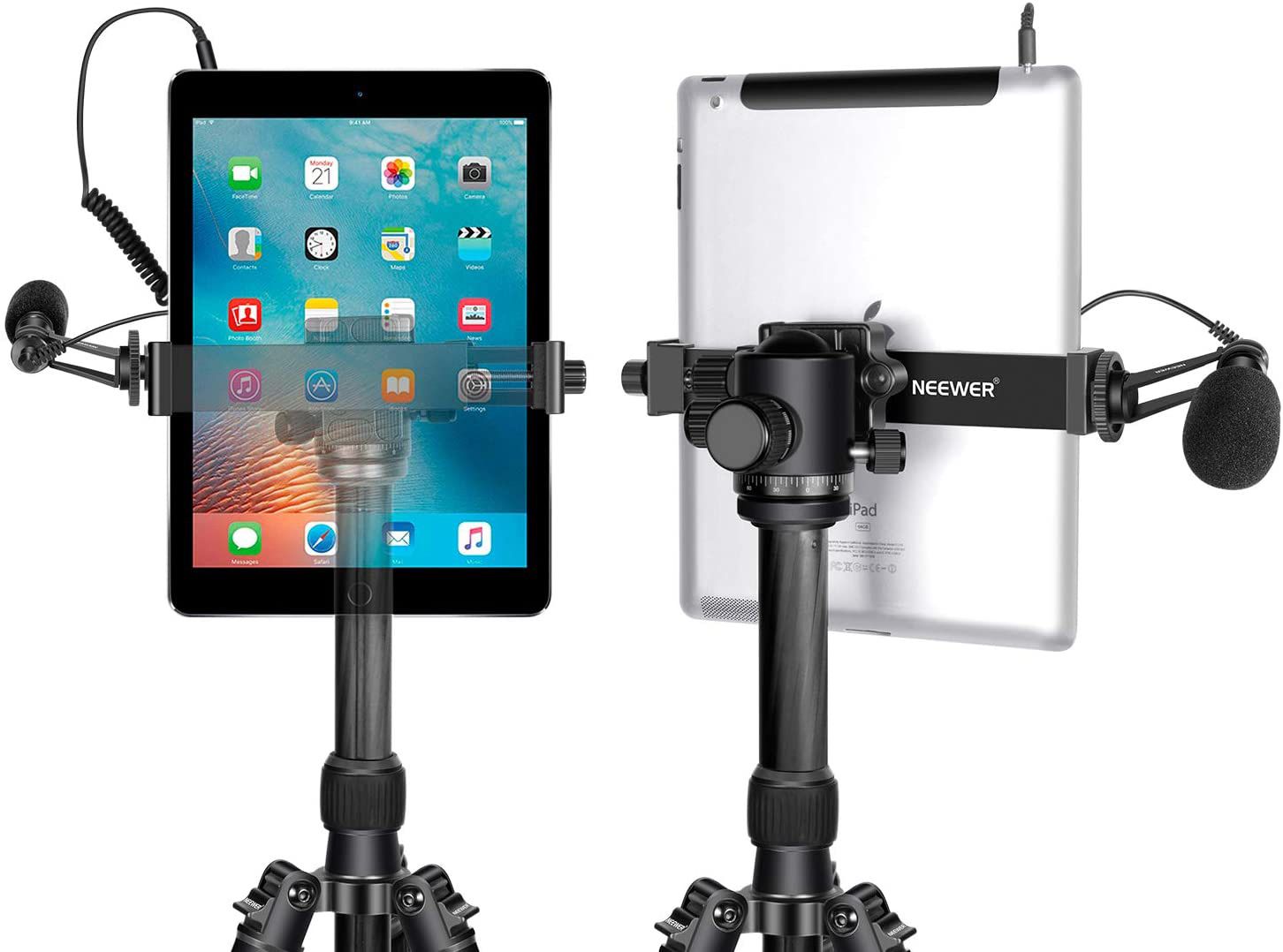 Neewer iPad Tablet Tripod Mount Adapter Holder, 6.3-9.25 inches/16-23.5 Centimeters Adjustable Clamp for iPad Mini iPad 2/3/4, iPad Air/Air2, iPad Pr