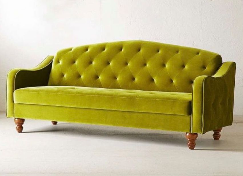 Urban Outfitters Green Velvet Fold Out Couch