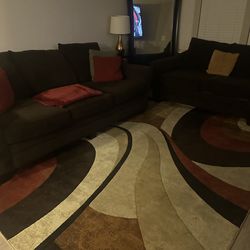 Sofa Loveseat and Area Rug