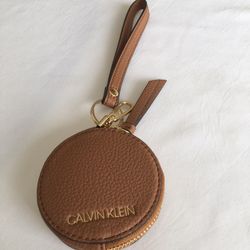 Calvin Klein Leather Coin Pouch  New 