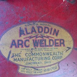 Rare 1937 commonwealth mfg corp aladdin arc welder