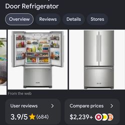 Kitchenaid Stainless Counter Depth French Door Bottom Freezer Refrigerator With Ice And Water