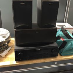 Sherwood Receiver With Sony Speakers