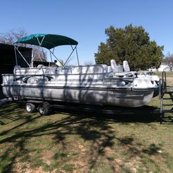 24' 1997 Landau Pontoon Boat, 90 Hp Motor 