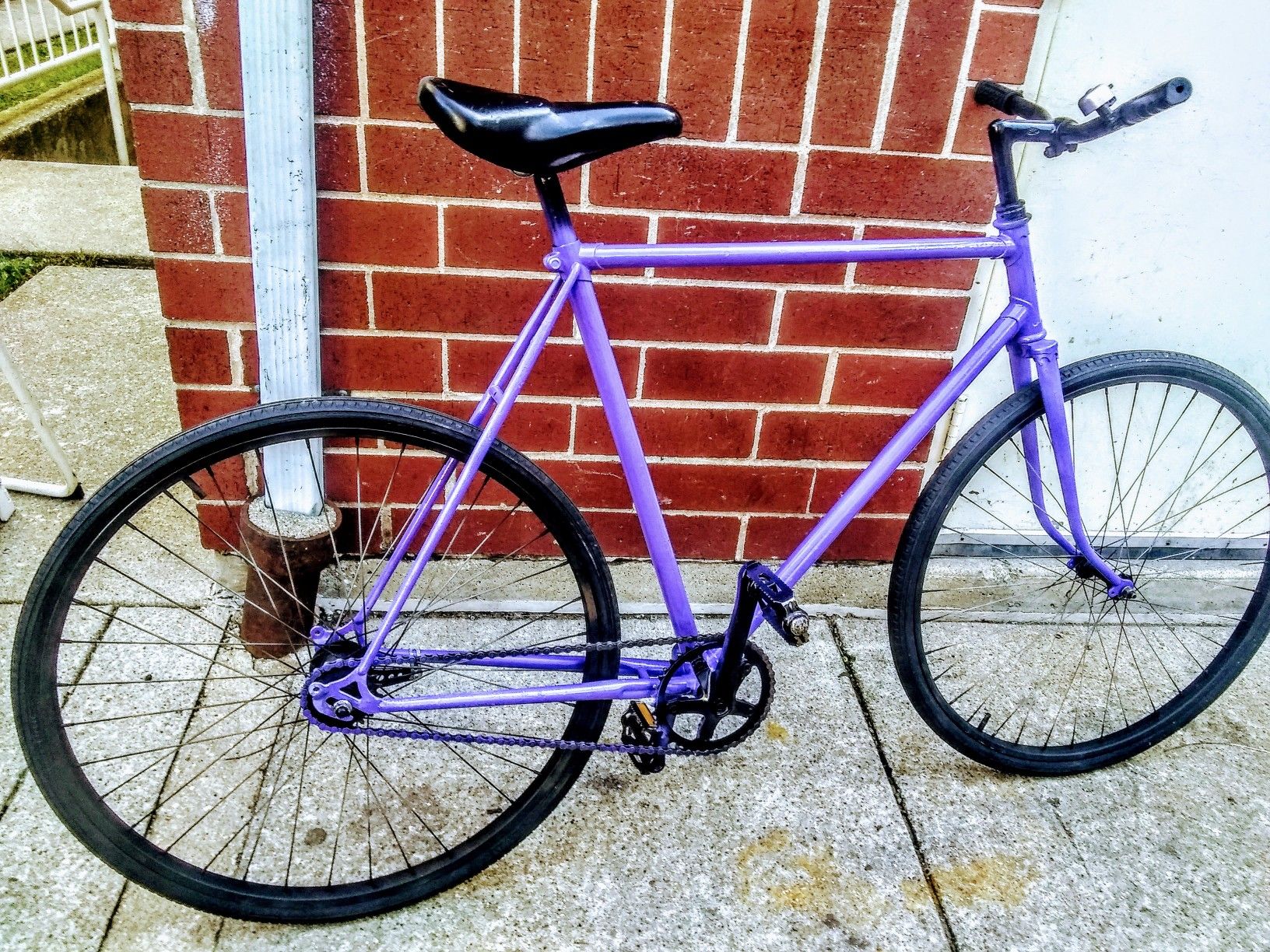 Men's 27 in purple hipster single speed with coaster brake/Bluetooth