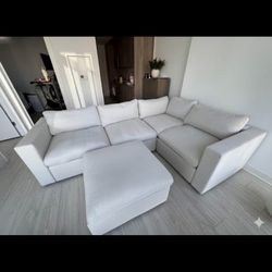 Ivory Performance Linen Modular Sectional - Corey