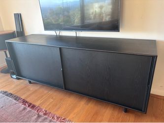 DWE Design Within Reach Black Ebonized Credenza Shelf Media Console Records TV Designer