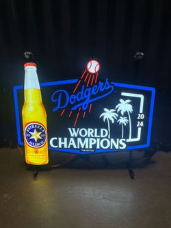 DODGERS World champions led beer sign man cave ESTRELLA Jalisco beer sign