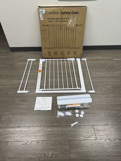 $30 #1480 (30” Tall X 29-40” Wide) Baby And Dog Safety Gate With Walkthrough Locking Gate 