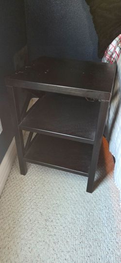 Dark espresso wood side table stand