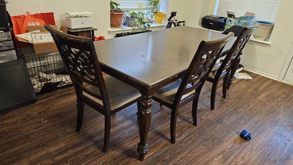 Wooden Kitchen Table And 3 Chairs