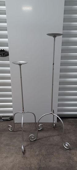 Tall Metal Floor Candle Holder Set of 2