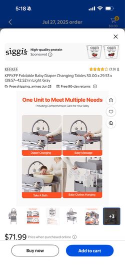 Baby changing table