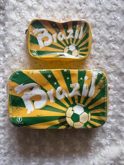 Brazil Toiletry Bags Small Brasil Bag Tote Plastic World Cup Soccer Futball