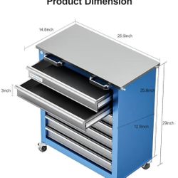 😀 LARBANKE Tool Chest,7-Drawer Rolling Toolbox Chest,Rolling Tool Chest on Wheels with Keyed Locking System,and 4 Foot Pad,Tool Chet can be Combined 