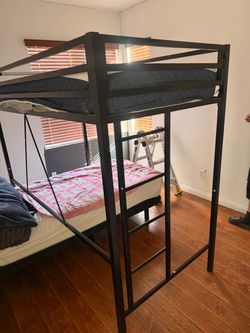 Loft bed with mattress