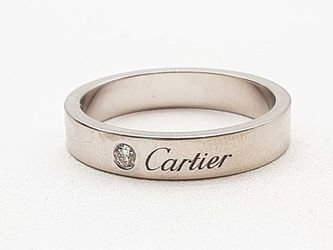 Cartier C De Cartier Platinum Diamond 7.4g Band Ring C Size 57 Do0724ixzmia