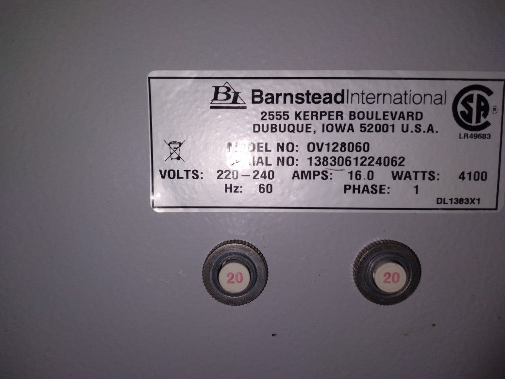 Barnstead International LC-18 Oven OV128060