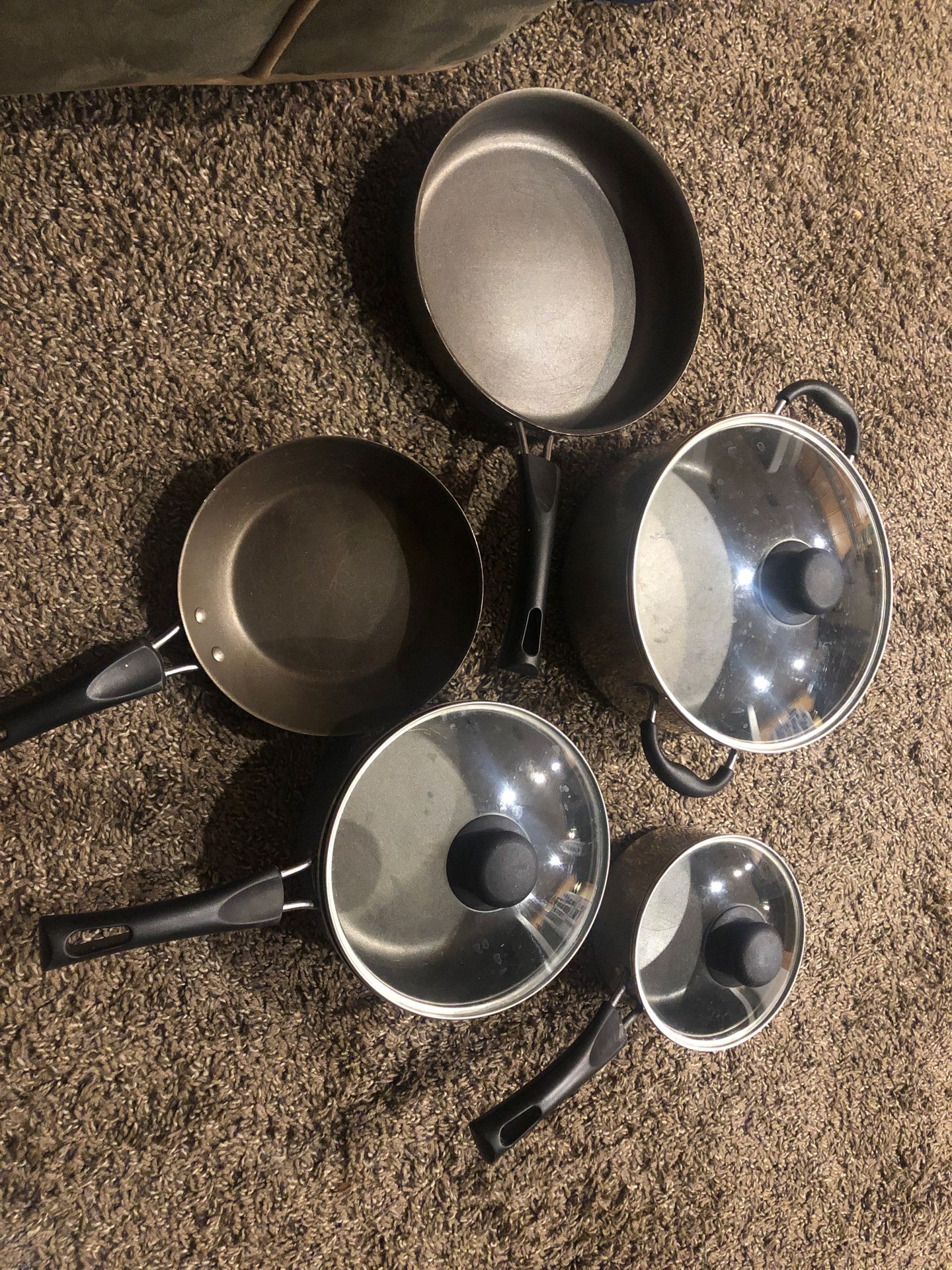 Pots and pans with lids, nonstick