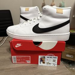 Size 12 mens - Nike Court Royale 2 Mid White Onyx Black