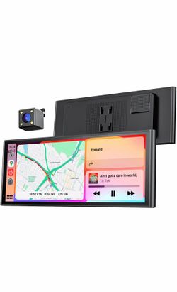 9.26" Carplay Screen for Car, Wireless Portable Car Play Screen for Apple CarPlay & Android Auto, OTA Updates, Backup Camera, Bluetooth 5.0, Mirror Li