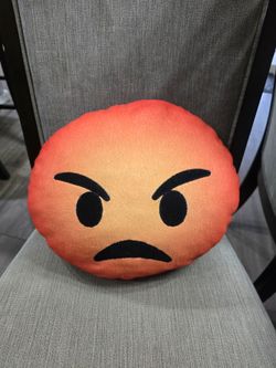 Angry Emoji Plush Throw Pillow