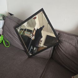 A Vintage Wall Mirror 19" By 20" Inches  Almost 9 Pounds 