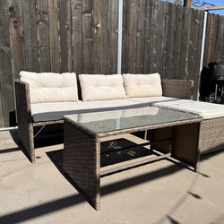 Outdoor Patio Sectional Couch With Coffee Table