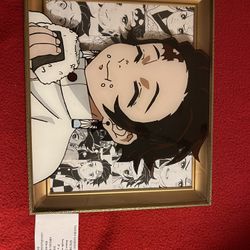 Tanjiro Eating Onigiri. Anime Glass Painting