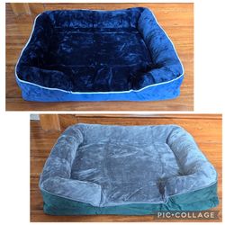 28" x 24" x 6" Orthopedic Pet Dog Bed with Bolsters, Washable, Velvet