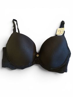 NWT Jessica Simpson Lace Trim Smooth Underwire T-Shirt Bra Black 34C