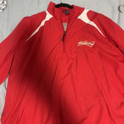 Vintage Red Budweiser Quarter Zip