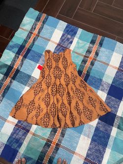 Mustard Floral Embroidered Sleeveless Dress