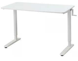 White Standing Desk with Lever
