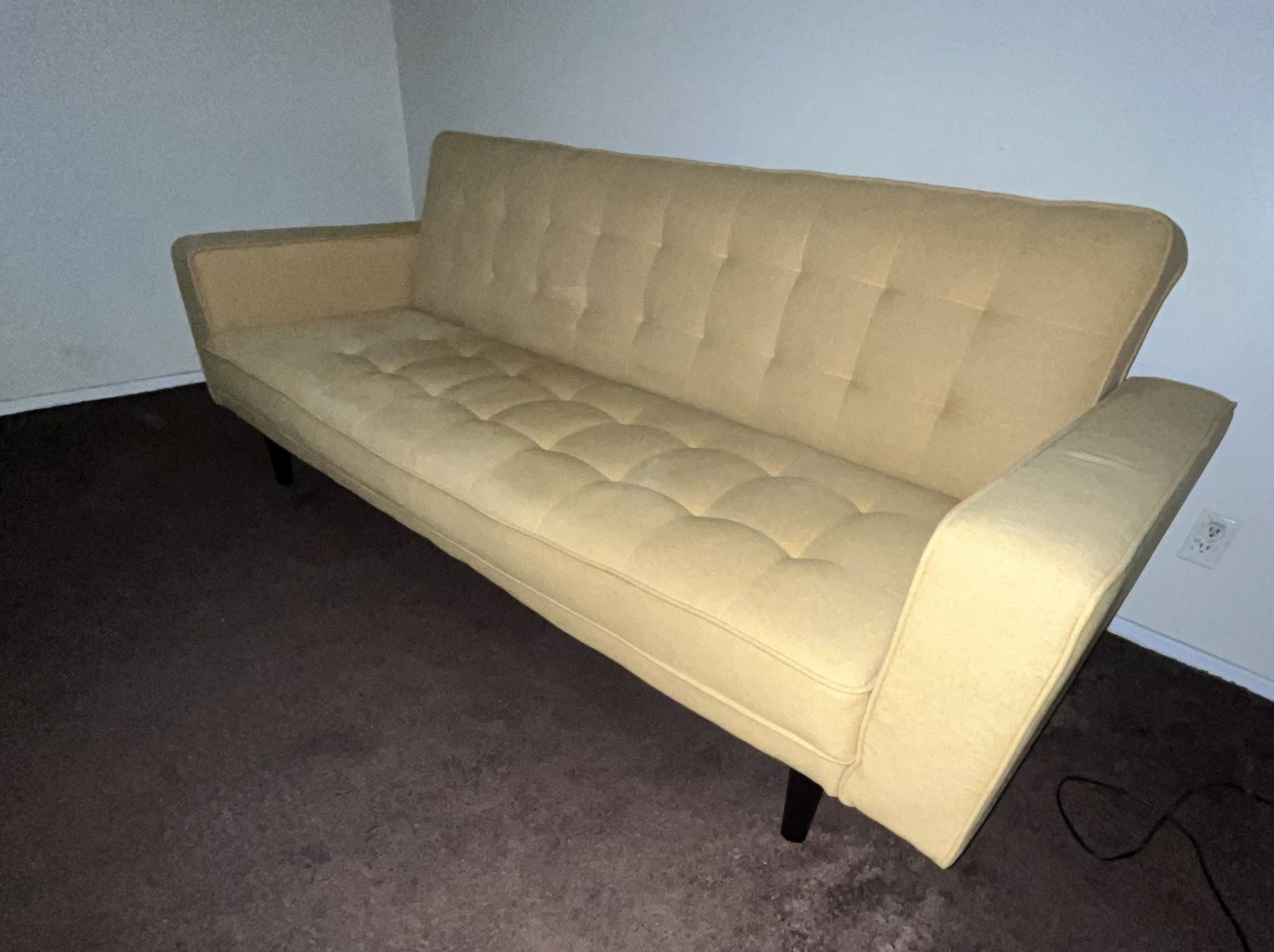 Mustard Futon Couch + Bed