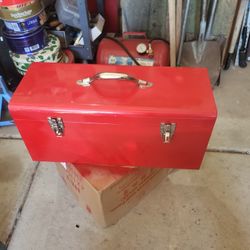 Tool Box 21 L-8w-9 H, Top Handle, 2 Side Handles, Tray, Clean Excellent Condition  E Mesa 