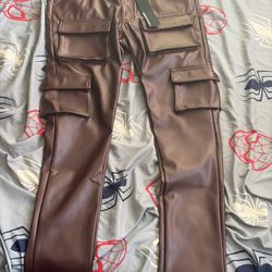 2 Pairs Of Rockstar Clothing Flared Leather Pants