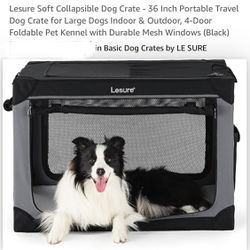 Lesure Soft Collapsible Dog Crate - 36 Inch Portable Travel Dog Crate for Lar...