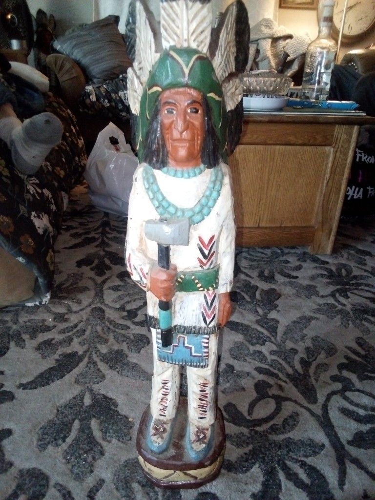 $500 3ft Tall Tobacco Advertising  Wood Carving