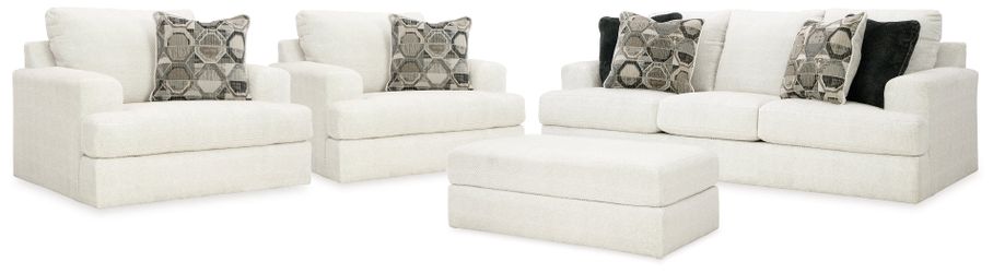 Karinne Linen Sofa, 2 Chairs and Ottoman (Online Special Price)