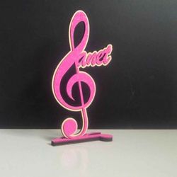 Personalized Name Standing Wooden music note 🎵