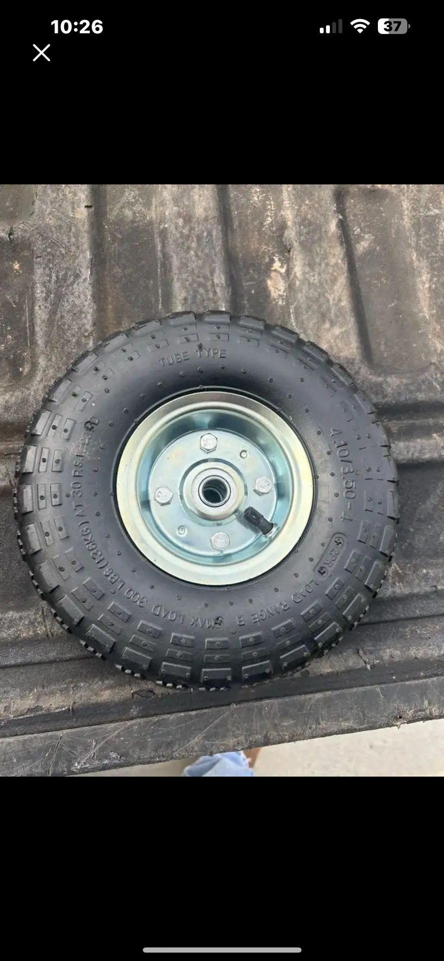 Tire with Rim / Size 10x3.50-4 / New