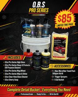 Car care bucket/ Detailing Kit/ Carwash kit/ Ultra Clean Chemicals/ Microfiber Towels 36pk