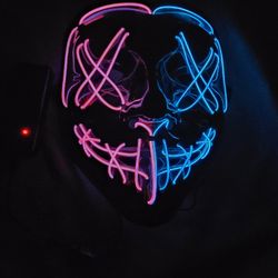 LED Light-Up Purge Style Halloween Mask – Red & Blue Glow