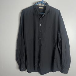 Burberry Button Down Shirt Mens XXL Black