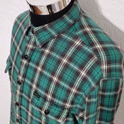 Vintage Polo Country Dry Goods Ralph Lauren Plaid Shirt Flannel L RRL Sport 90s